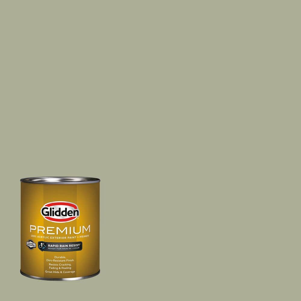 Oliveページ Glidden Premium 1 qt. PPG1125-4 Olive Sprig Satin Exterior Latex