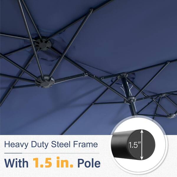 PHI VILLA 13 ft. Market Patio Umbrella No Weights 2-Side in PHI VILLA 13 ft. Market Patio Umbrella No Weights 2-Side in