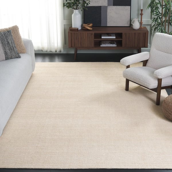 Himalaya 8 ft. x 10 ft. Ivory Crosshatch High-Low Area Rug