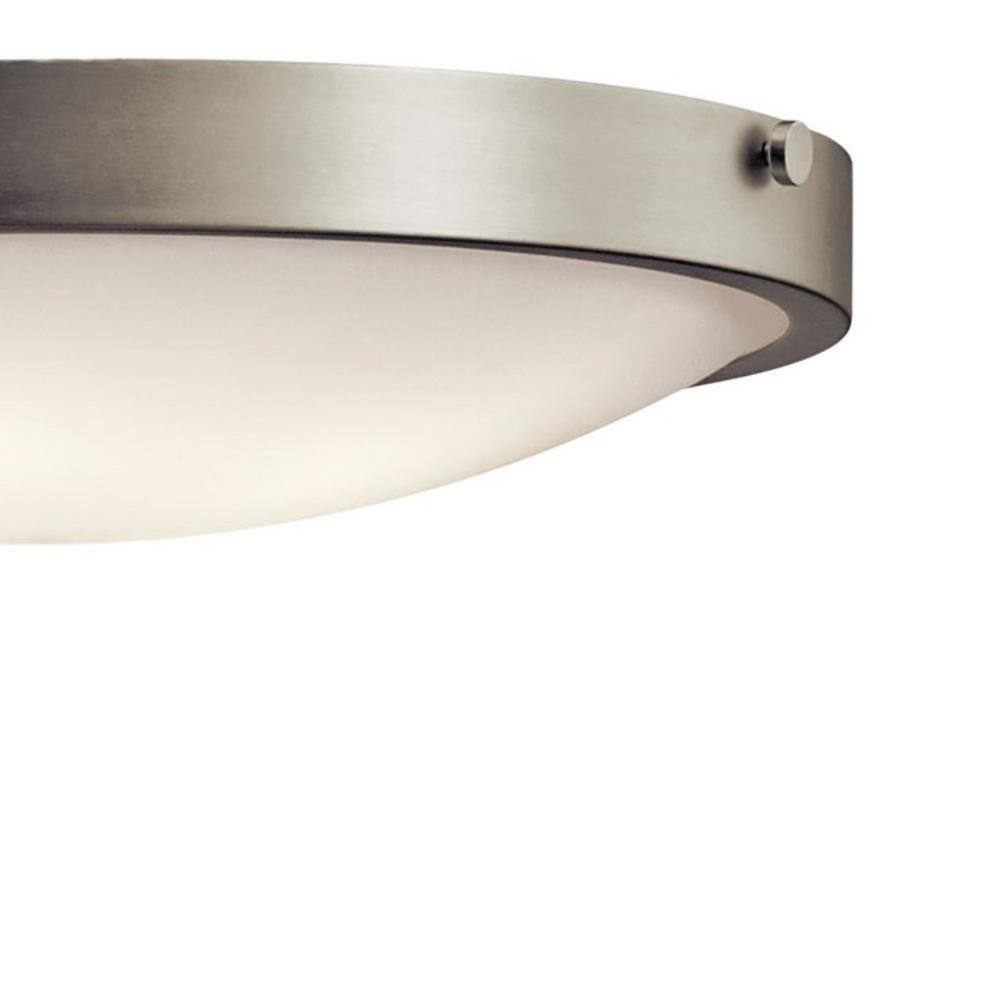 Brushed Nickel 20.5" Modern Dome Ceiling Light with White Glass Shade