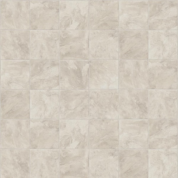 Take Home Sample - White Smoke Stone 10 MIL 6 in. x 9 in. Waterproof Vinyl Sheet Flooring