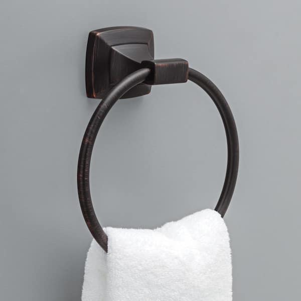 Portwood Wall Mount Round Closed Towel Ring Bath Hardware Accessory in Venetian Bronze