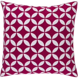 Bulstrode Pink Geometric Polyester 22 in. x 22 in. Throw Pillow