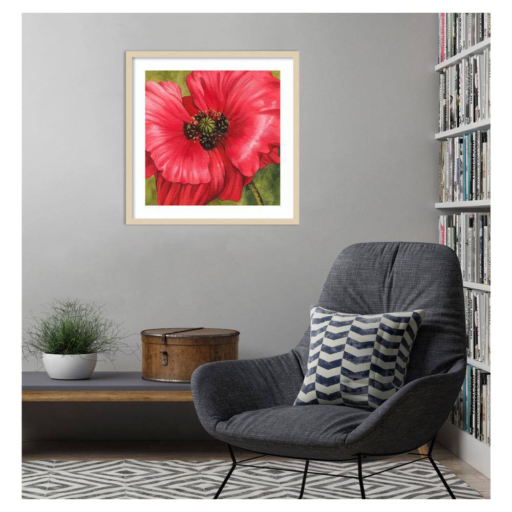Vivid Poppy II Red and Green Framed Graphic Art Print