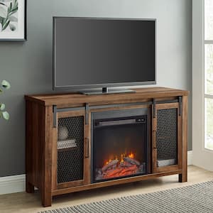 48 in. Rustic Oak Composite TV Stand 52 in. with Electric Fireplace