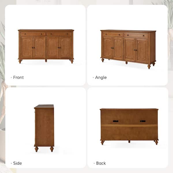 JAYDEN CREATION Rebecca Acorn MDF 58 in. W Traditional 2-Drawer