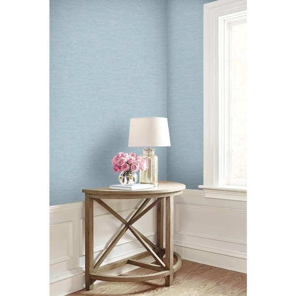 Texture Effect Light Bleu Paper Non - Pasted Strippable Wallpaper Roll Cover 56.05 sq. ft.