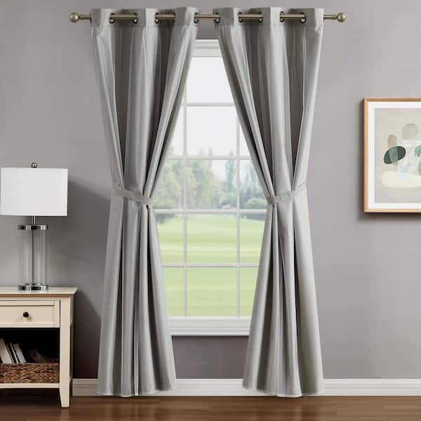 5 Feet Solid Set of 2 Semi Blackout Curtains Beige