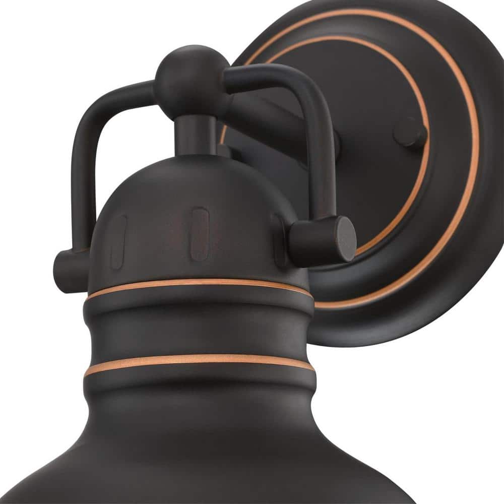Vintage Oil-Rubbed Bronze Wall Fixture with Frosted Lens