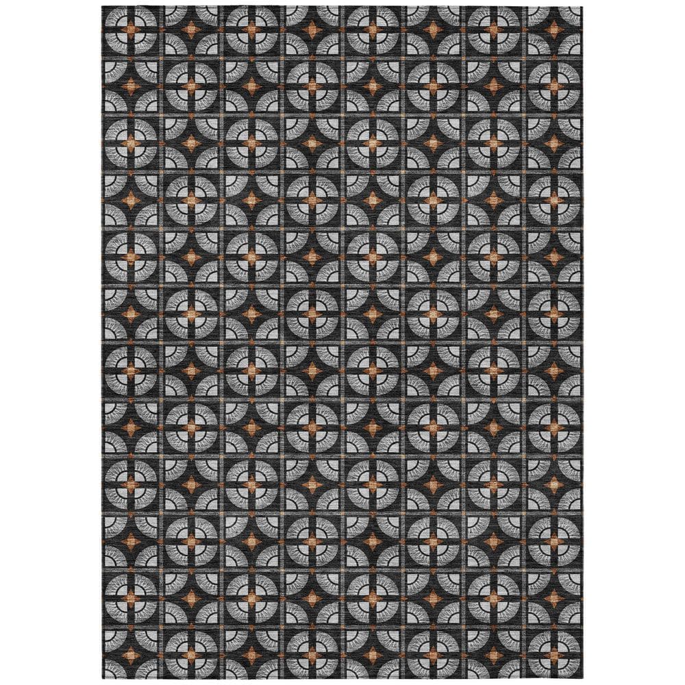 Chantille Machine Washable Indoor/Outdoor Abstract ACN2552 Black 3 ft. x 5 ft. Area Rug price history on PriceWatchPro