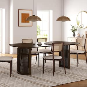 Leisuremod Tule Mid-Century Modern 71 in. 4-Legs Oval Dining
