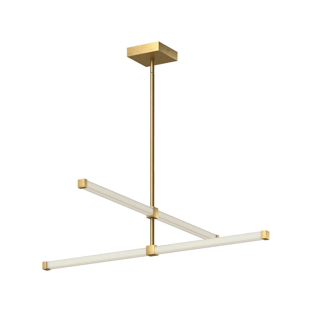 Blade 32 in. 1 Light 20-Watt Brushed Gold Integrated LED Chandelier price history on PriceWatchPro