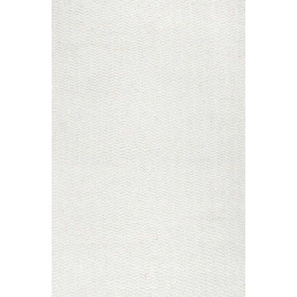 Glendora Chevron Ivory 9 ft. x 12 ft. Area Rug