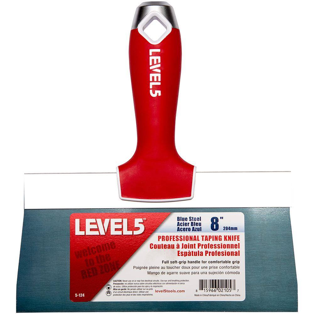 8 in. Blue Steel Taping Knife with Soft Grip