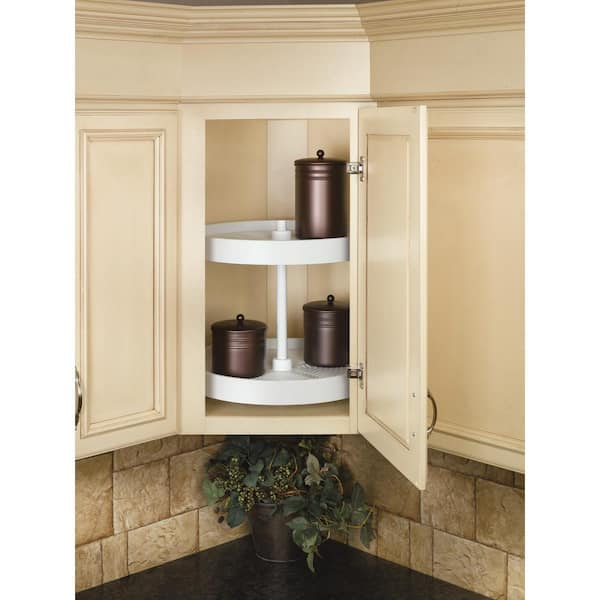 Rev-A-Shelf ''Traditional Door-Mount Pie-Cut 2-Shelf Polymer Lazy Susans  for Kitchen Base Corner Cabinets