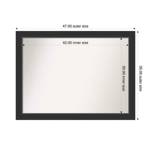 Amanti Art Corvino Black 47 in. x 35 in. Custom Non-Beveled Wood Framed Bathroom Vanity Wall Mirror