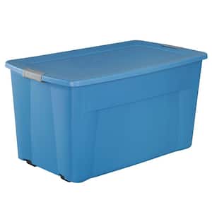 45 Gal. Wheeled Latching Storage Bin in Lapis Blue