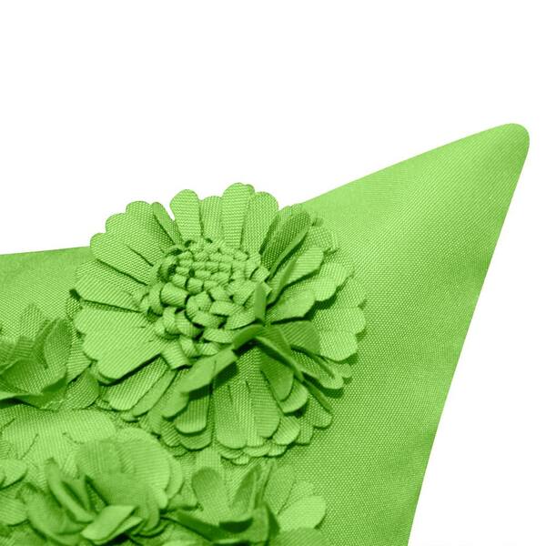Edie@Home Floral Bouquet Dimensional Indoor & Outdoor 12x20 Lumbar Decorative Pillow, Light/Pastel Pink
