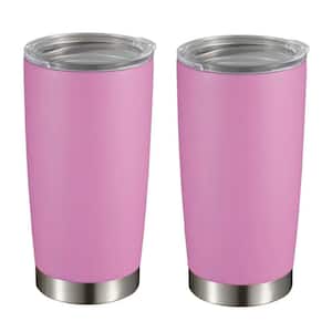 Geneva 20 oz. 2-Piece Pink Matte Stainless Steel Double Wall Tumbler