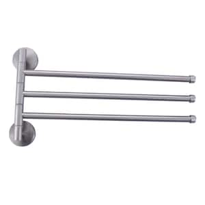 Round 13 in. Folding Wall Mounted Towel Rack in Brushed Nickel