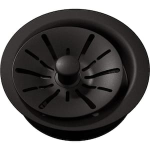 Polymer Disposer Fitting for 3-1/2 in. Sink Drain Opening in Black for Quartz Perfect Drain
