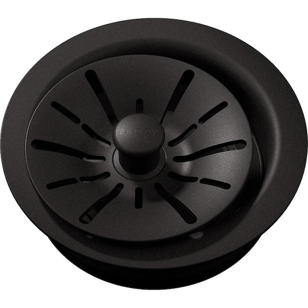 Elkay Polymer Disposer Fitting for 3-1/2 in. Sink Drain Opening in Black for Quartz Perfect Drain