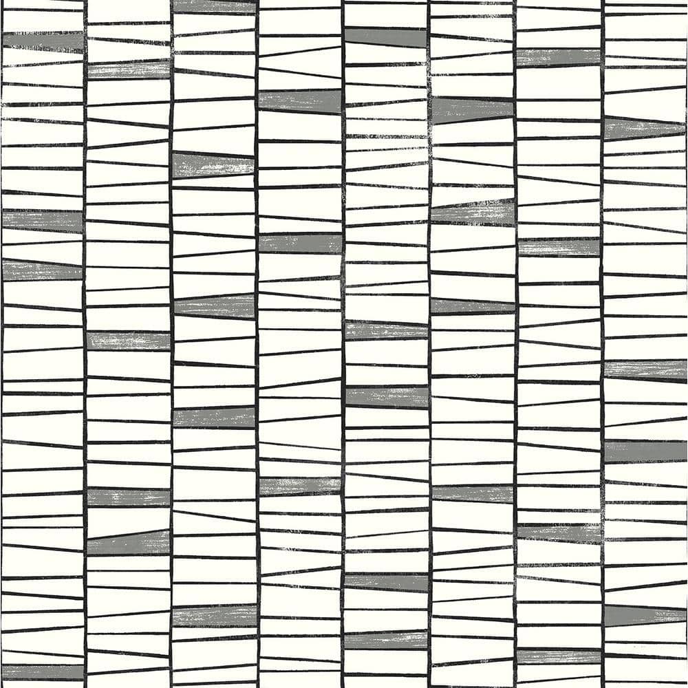 Monochrome Organic Stripe Vinyl Peel and Stick Wallpaper Roll 30.75 sq. ft. price history on PriceWatchPro