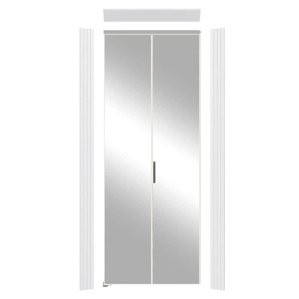 24 in. x 80 in. Full Lite Mirrored Glass, Silver, Hollow Core, MDF, Aluminum Frame, Bi-fold Door with Frame & Hardware price history on PriceWatchPro