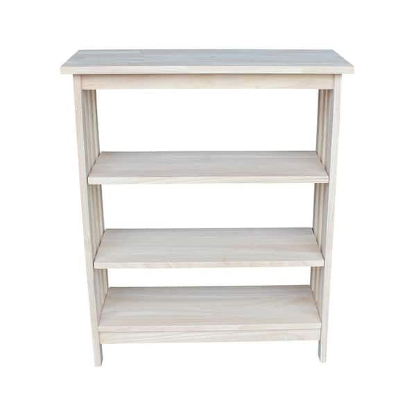 3 Shelf Standard Bookcase, Unfinished Wood Bookcase With Doors