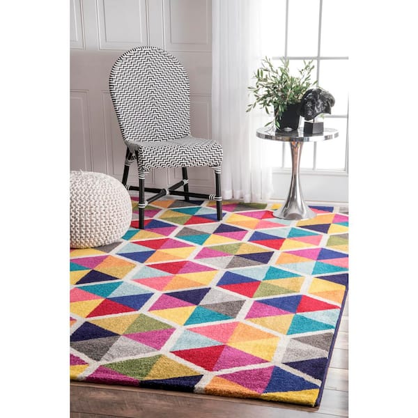 Maris Triangles Multi 8 ft. x 10 ft. Area Rug