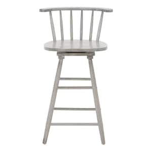 Ray 25 in. Grey Low Back Wood Frame Swivel Counter Stool