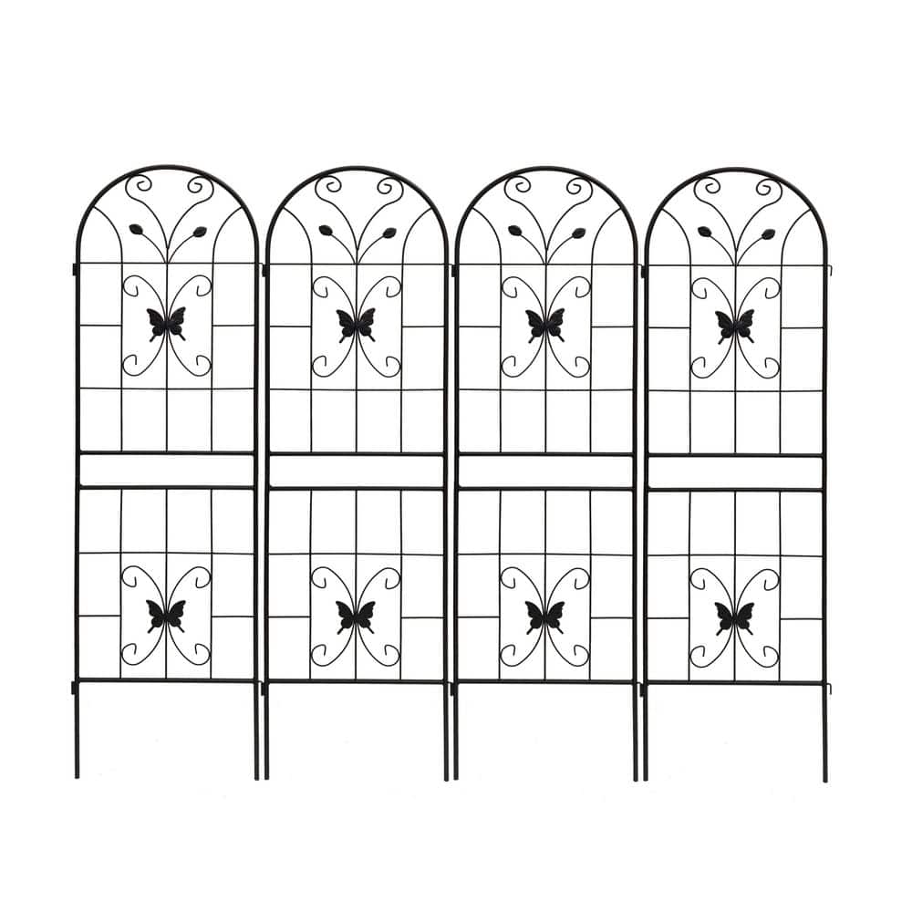 71 in. Black Rustproof Metal Garden Trellis for Climbing Plants and Outdoor Vines(4-Pack) price history on PriceWatchPro