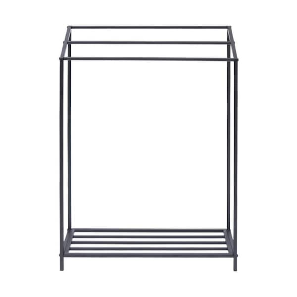 YIYIBYUS Black Freestanding 3-Tier Metal Towel Rack Shelving Unit (24 in. W x 36 in. H x 7.87 in. D)