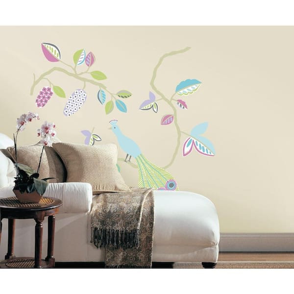 Snap Multi-Colored Urban Peacock Wall Decal
