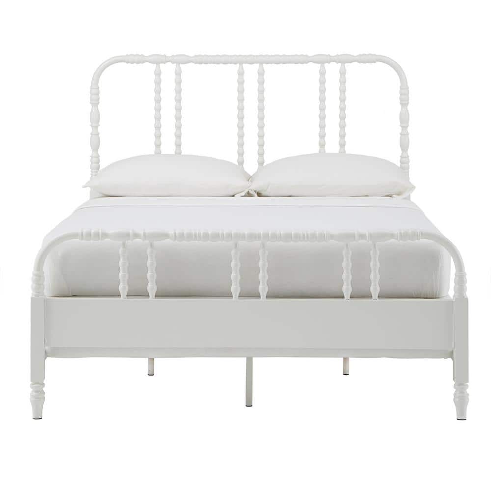 Reviews for HomeSullivan White Metal Spool Queen Bed Pg 1 The Home Depot