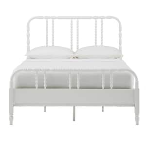 White Metal Spool Queen Bed