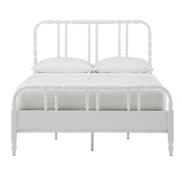 HomeSullivan White Metal Spool Queen Bed