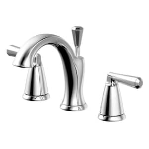 Z 8 in. Widespread 2-Handle Bathroom Faucet with Drain Assembly, Rust Resist in Polished Chrome
