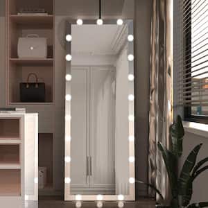 23 in. W x 63 in. H Large Rectangular Aluminum Framed Dimmable Wall Mounted Bathroom Vanity Mirror in Silver