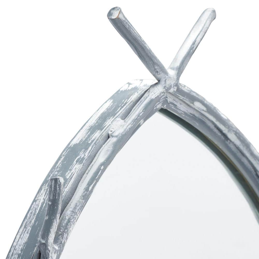 SAFAVIEH Helios 18.8 in. x 27.2 in. Solid Frame Mirror, Silver