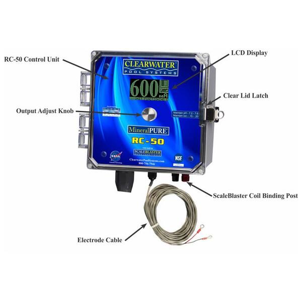 Mineral Pure 50,000 Gal. Residential Swimming Pool Ionizer RC-50 - The Home  Depot