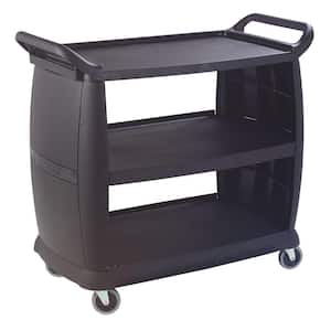 42 in. x 23 in. x 38 in. Black Large Bussing and Transport Cart