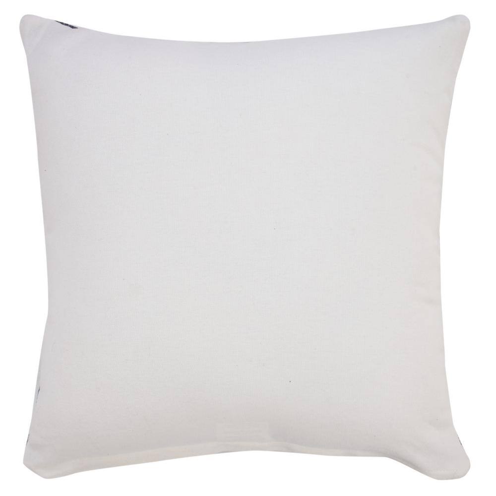 20" Square Blue and White Denim Cotton Throw Pillow