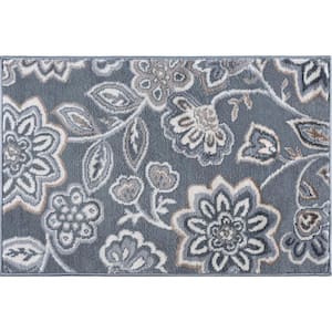 Madison Floral Gray 2 ft. x 3 ft. Indoor Area Rug