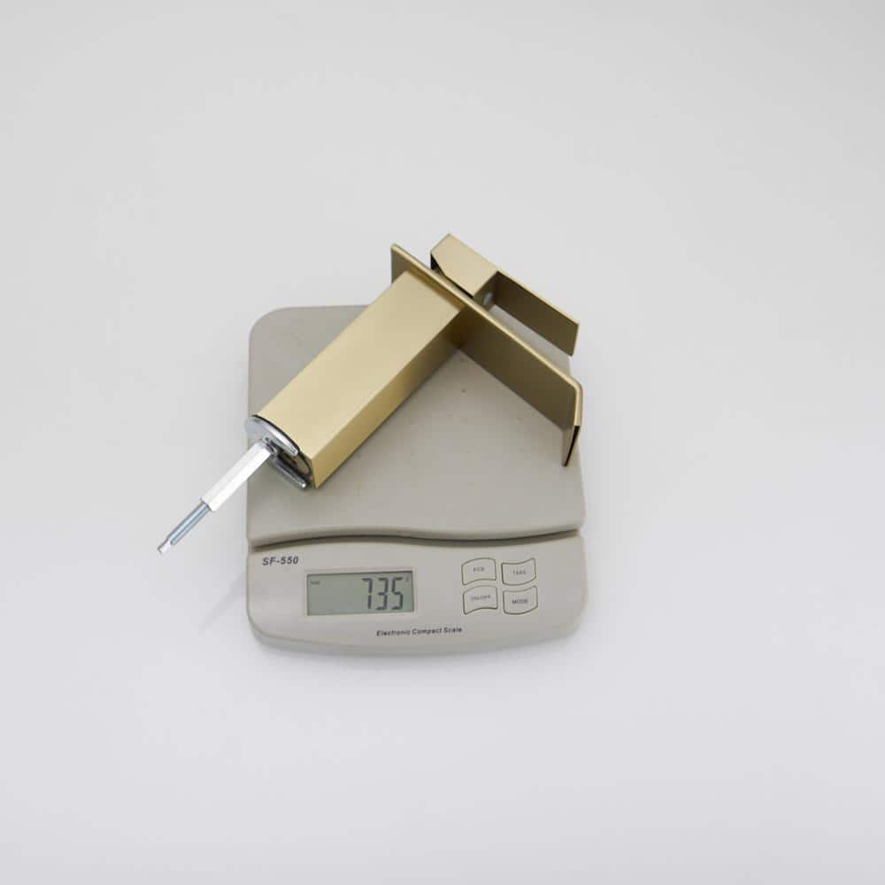 Brushed Gold Single-Handle Low-Arc Bathroom Faucet with Supply Line