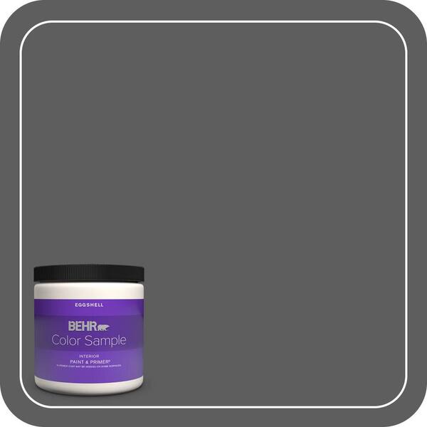 BEHR PREMIUM PLUS 8 oz. #N520-6 Asphalt Gray Eggshell Enamel Interior Paint & Primer Color Sample