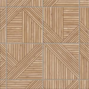 Tangram Wood Oak 17-3/8 in. x 17-3/8 in. Porcelain Floor and Wall Tile (14.91 sq. ft./Case)