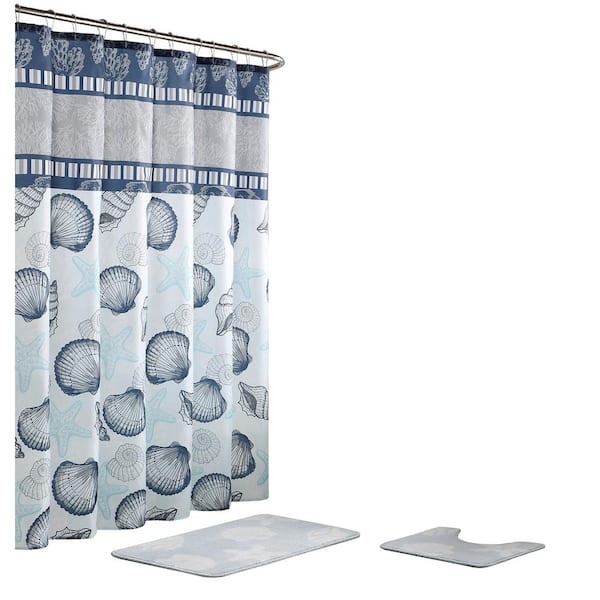 Island 15-Piece Bathroom Shower Curtain Set