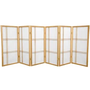 3 ft. Short Double Cross Shoji Screen - Natural - 6 Panels