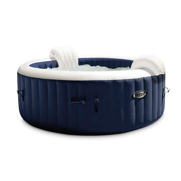 INTEX PureSpa Plus 6-Person Portable Inflatable Hot Tub Jet Spa with Cover,  Navy 28431E - The Home Depot